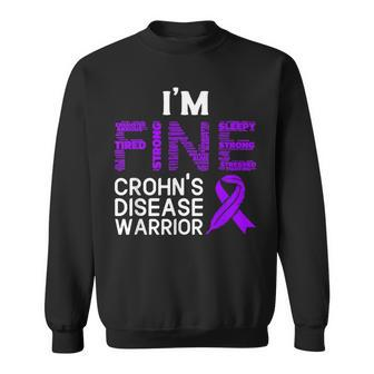 I'm Fine Crohn's Disease Warrior Awareness Purple Sweatshirt - Thegiftio UK