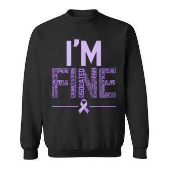 I'm Fine Fibromyalgia Warrior Fibro Awareness Purple Ribbon Sweatshirt - Monsterry DE