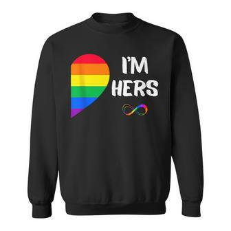 I'm Hers Shes Mine Lesbian Couples Matching Lgbt Pride Flag Sweatshirt - Monsterry CA
