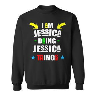 I'm Jessica Doing Jessica Things Cool Christmas Sweatshirt - Seseable
