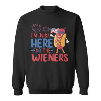 I'm Just Here For The Wieners Patriotic 4Th Of July Sweatshirt - Monsterry