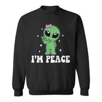 I'm Peace Alien Couples Matching Valentine's Day Sweatshirt - Seseable