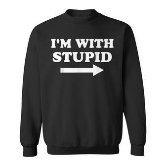 I'm With Stupid Matching Couples Humor Sweatshirt - Monsterry