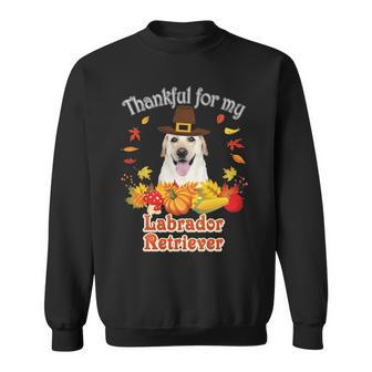 I'm Thankful For My Labrador Retriever Dog Lover Pumpkin Sweatshirt | Mazezy CA