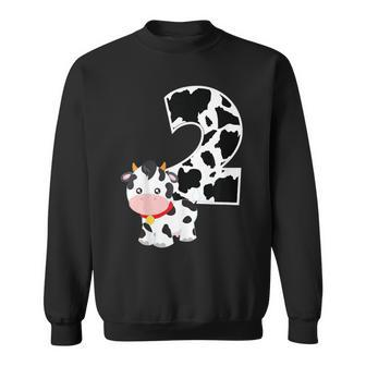 I'm Two Age 2 Cow Farm Theme Birthday Number 2 Sweatshirt - Monsterry UK
