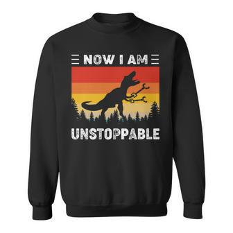 Now I'm Unstoppable Vintage T-Rex Dinosaur Sweatshirt - Monsterry UK