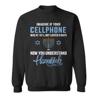 Imagine If Your Cellphone Was At 10 Chanukah Hanukkah Sweatshirt - Monsterry UK