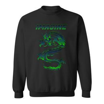 Imagine Fantasy Dragon Tattoo Style Sweatshirt - Monsterry