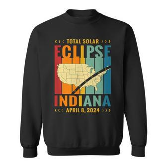 Indiana Vintage Path Of Totality Solar Eclipse April 8 2024 Sweatshirt - Seseable