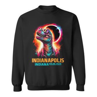 Indianapolis Indiana Total Solar Eclipse 2024 T Rex Dinosaur Sweatshirt - Monsterry UK