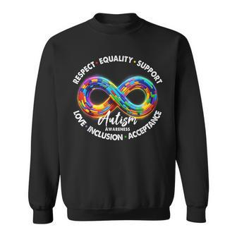 Infinity Symbol Autism Awareness Respect Equality Support Sweatshirt - Monsterry CA