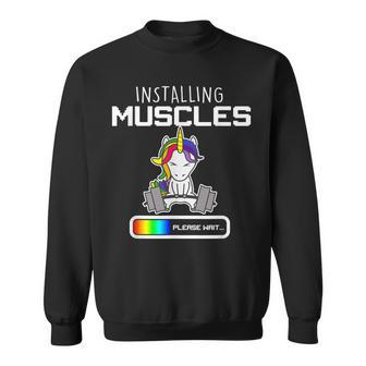 Installing Muscles Unicorn Loading Lifting Sweatshirt - Monsterry UK
