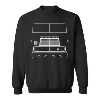 International Harvester Vintage Big Rig Truck White Outline Sweatshirt - Monsterry CA