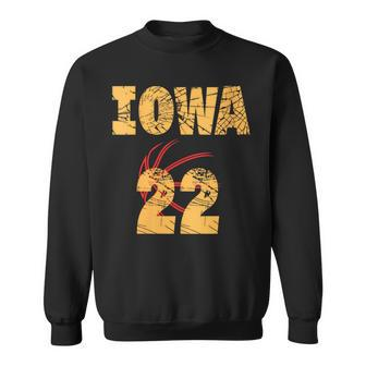 Iowa 22 Golden Yellow Sports Team Jersey Number Sweatshirt - Monsterry CA