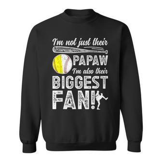 Their Biggest Fan Softball Baseball Papaw Grandpa Sweatshirt - Monsterry DE
