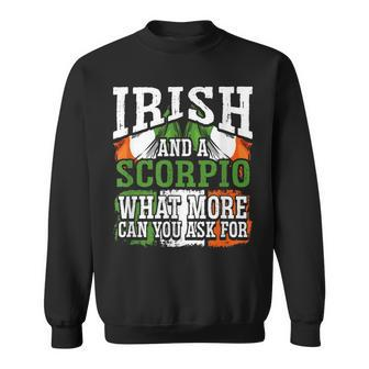Irish And A Scorpio Flag Zodiac Facts Birthday Sweatshirt - Thegiftio UK
