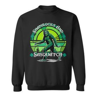 Irish Shamrocks And Sasquatch St Patrick's Day Lucky Sweatshirt - Monsterry