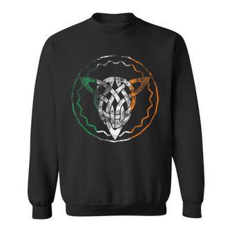 Irland Keltischer Dreiecksknoten Irische Flagge Ireland Black Sweatshirt - Seseable