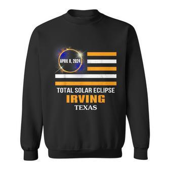 Irving Texas Solar Eclipse 2024 Us Flag Sweatshirt - Thegiftio UK