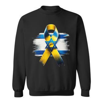 Israel Flag Yellow Ribbon Bring Them Home Now Israel Sweatshirt | Mazezy