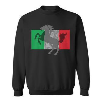 Italian Flag Stallion Horses Italy Pony Sweatshirt - Monsterry