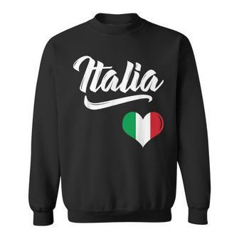 Italian Italia Heart Flag Italy Italiano Family Heritage Sweatshirt - Monsterry