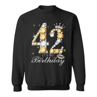 It's My 42Th Birthday Queen 42 Years Old Shoes Crown Diamond Sweatshirt - Thegiftio UK