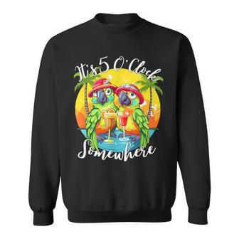 It's 5 O’Clock Somewhere Parrot Summer Beach Couple Sweatshirt - Thegiftio UK