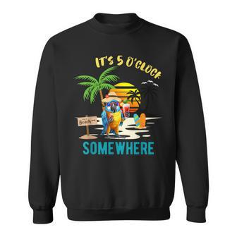 It's 5 O’Clock Somewhere Parrot Sunset Drinking Sweatshirt | Seseable UK