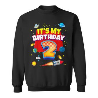 Its My Birthday 2Nd Boy Space Astronaut Family Matching Sweatshirt - Monsterry