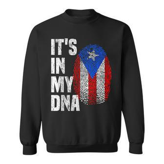 It's In My Dna Puerto Rico Flag Puerto Rican Fingerprint Sweatshirt | Mazezy DE