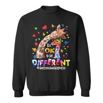 Its Ok To Be Different Autism Awareness Giraffe Sweatshirt | Mazezy AU