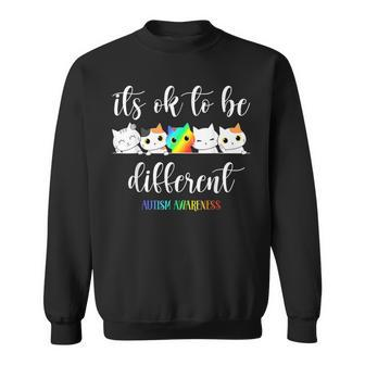 It's Ok To Be Different Cat Autism Awareness Sweatshirt - Seseable