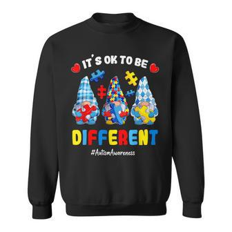 Its Ok To Be Different Gnomes Hold Puzzles Autism Awareness Sweatshirt - Monsterry AU