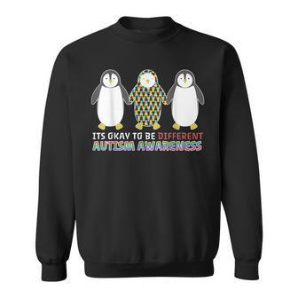 Its Ok To Be Different Penguin Cool Autism Awareness Sweatshirt - Monsterry UK