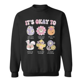 It's Okay To Retro School Easter Counselor Mental Health Sweatshirt | Mazezy