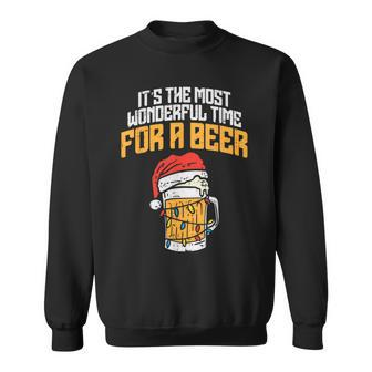 Its The Most Wonderful Time For A Beer Christmas Lover Pj Sweatshirt - Monsterry