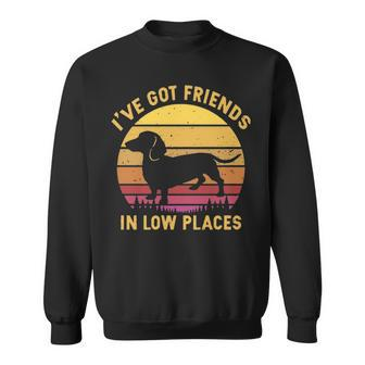 I've Got Friends In Low Places Dachshund Apparel Sweatshirt | Mazezy