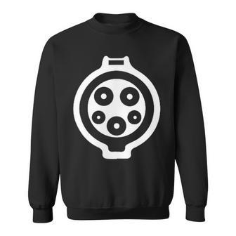 J1772 Plug Graphic Electric Vehicle Addict Zero Emission Sweatshirt - Monsterry