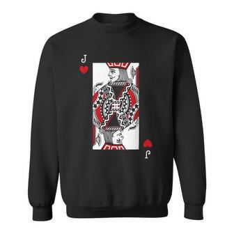Jack Of Hearts Valentines Day Cool Playing Card Poker Sweatshirt - Monsterry