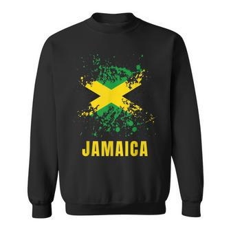Jamaica Retro Vintage Watercolors Sport Jamaican Flag Sweatshirt - Monsterry UK