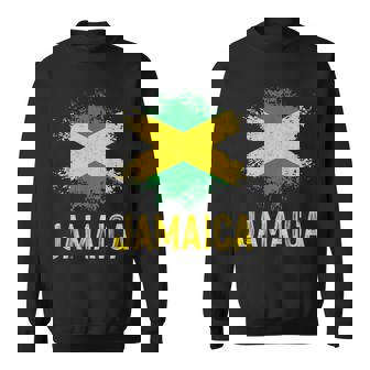 Jamaica Retro Vintage Watercolors Sport Jamaican Flag Sweatshirt | Mazezy