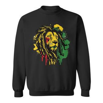 Jamaican Lion Jamaican Rasta Flag Lion Of Judah Reggae Music Sweatshirt - Thegiftio UK