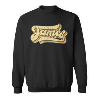 James Retro Personalized Name Vintage Custom James Name Sweatshirt - Monsterry AU