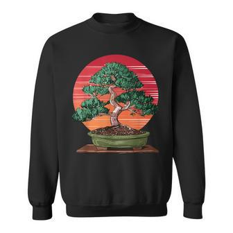 Japanese Bonsai Tree Retro Vintage Sunset Sweatshirt - Monsterry AU