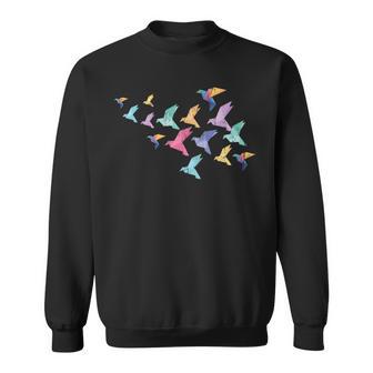 Japanese Culture Crane Origami Master Colorful Origami Sweatshirt - Monsterry CA