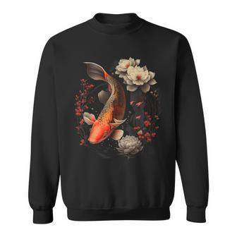 Japanese Koi Carp Nishikigoi Fish Graphic Cherry Blossom Sweatshirt | Mazezy