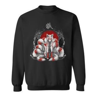 Japanese Nine Tailed Fox Kitsune Sweatshirt - Thegiftio UK
