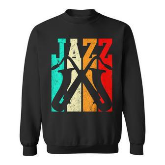 Jazz Illustration Of Saxophone Jazz Music Marching Band Sweatshirt - Thegiftio UK