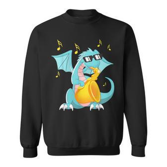 Jazz Music Lover Dragon With Saxophone Sweatshirt - Monsterry UK